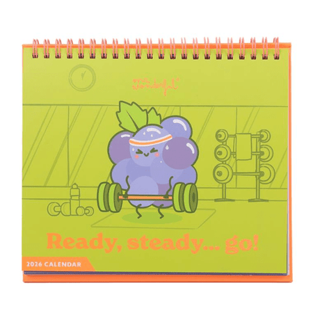 Calendário de mesa 2026 - Ready, stead go! Mr.wonderful - Papelaria Encantada