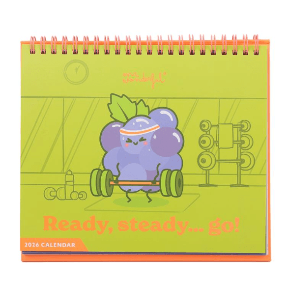 Calendário de mesa 2026 - Ready, stead go! Mr.wonderful - Papelaria Encantada