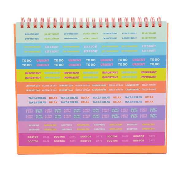 Calendário de mesa 2026 - Ready, stead go! Mr.wonderful - Papelaria Encantada