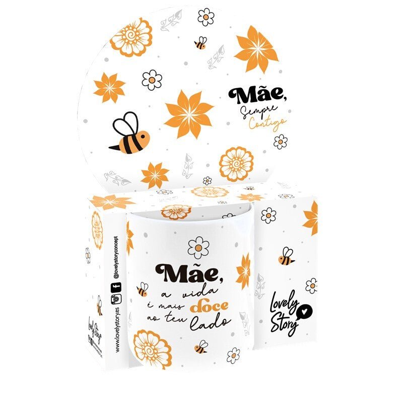 Caneca 300ML - Mãe, a vida é mais doce ao teu lado - Papelaria Encantada