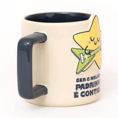 Caneca 3D estrela - Ser o melhor padrinho é contigo! - Mr.wonderful - Papelaria Encantada