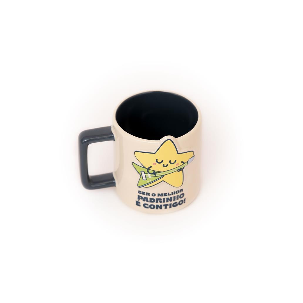 Caneca 3D estrela - Ser o melhor padrinho é contigo! - Mr.wonderful - Papelaria Encantada