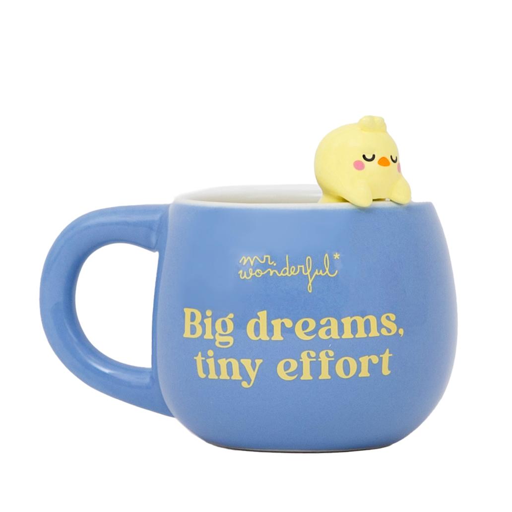 Caneca 3D Pintainho Lazy - Big dreams, tiny effort - Mr Wonderful - Papelaria Encantada