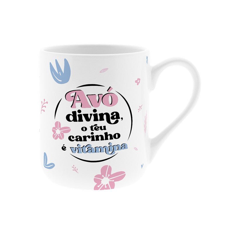 Caneca cerâmica 330ML - Avó divina, o teu carinho é vitamina - Papelaria Encantada