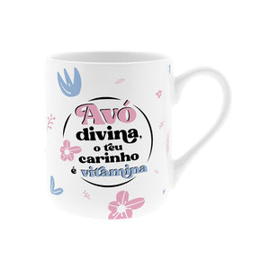 Caneca cerâmica 330ML - Avó divina, o teu carinho é vitamina - Papelaria Encantada