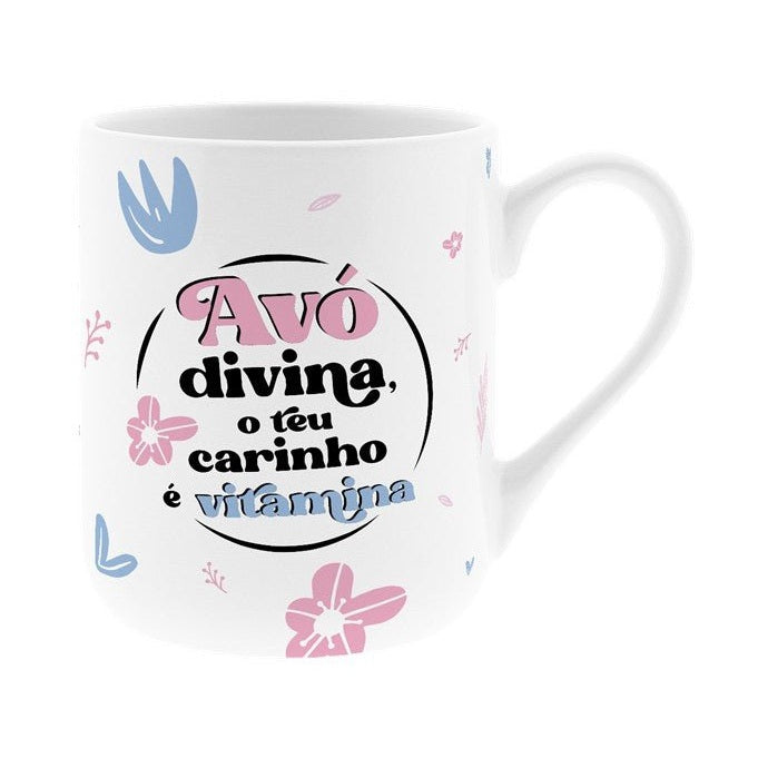 Caneca cerâmica 330ML - Avó divina, o teu carinho é vitamina - Papelaria Encantada
