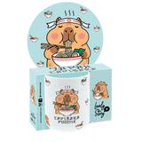 Caneca cerâmica 330ML Capivara Foodie Mint - Papelaria Encantada