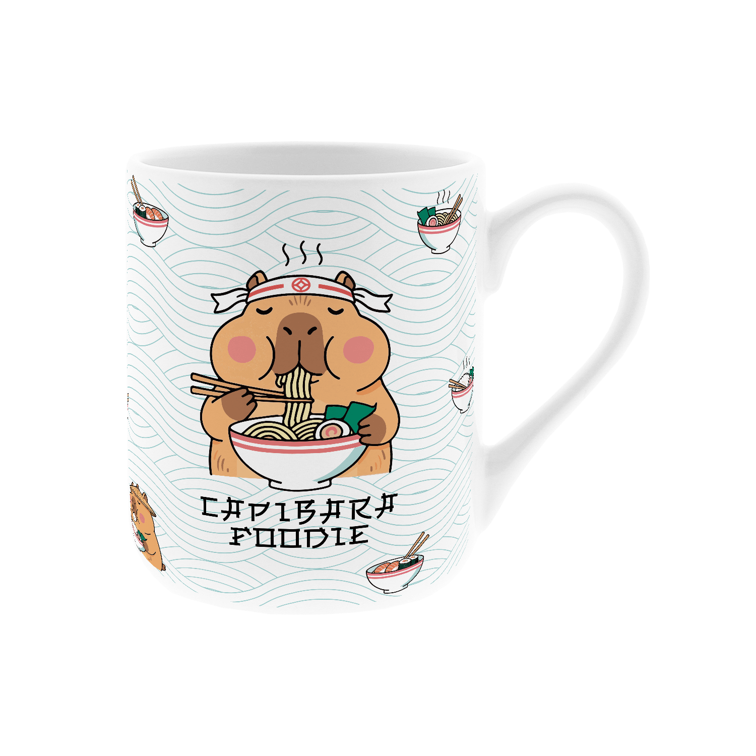 Caneca cerâmica 330ML Capivara Foodie Mint - Papelaria Encantada
