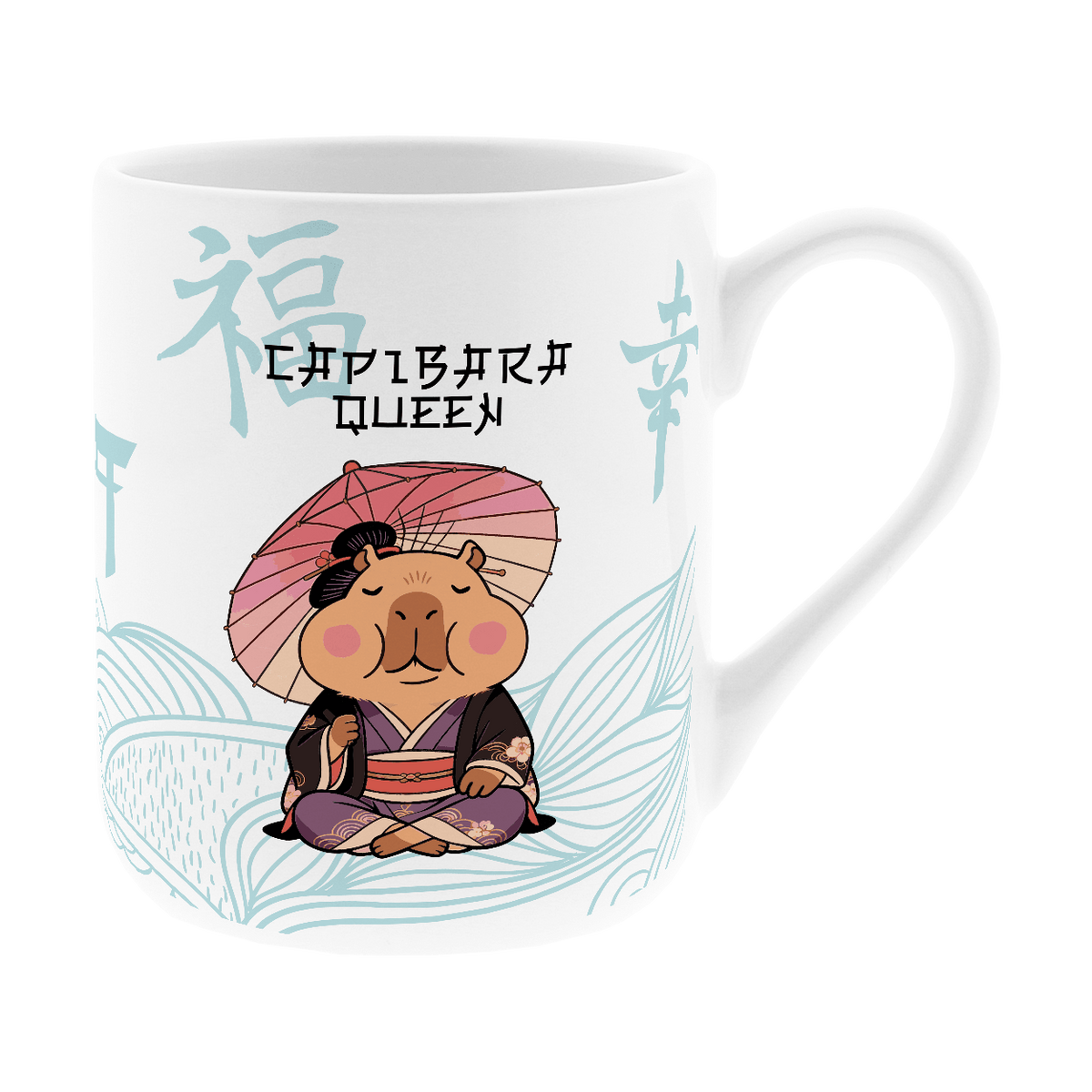Caneca cerâmica 330ML Capivara Queen Mint - Papelaria Encantada