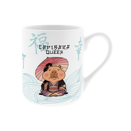 Caneca cerâmica 330ML Capivara Queen Mint - Papelaria Encantada
