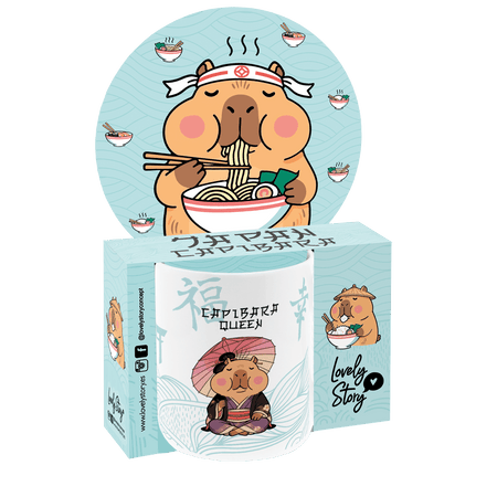 Caneca cerâmica 330ML Capivara Queen Mint - Papelaria Encantada