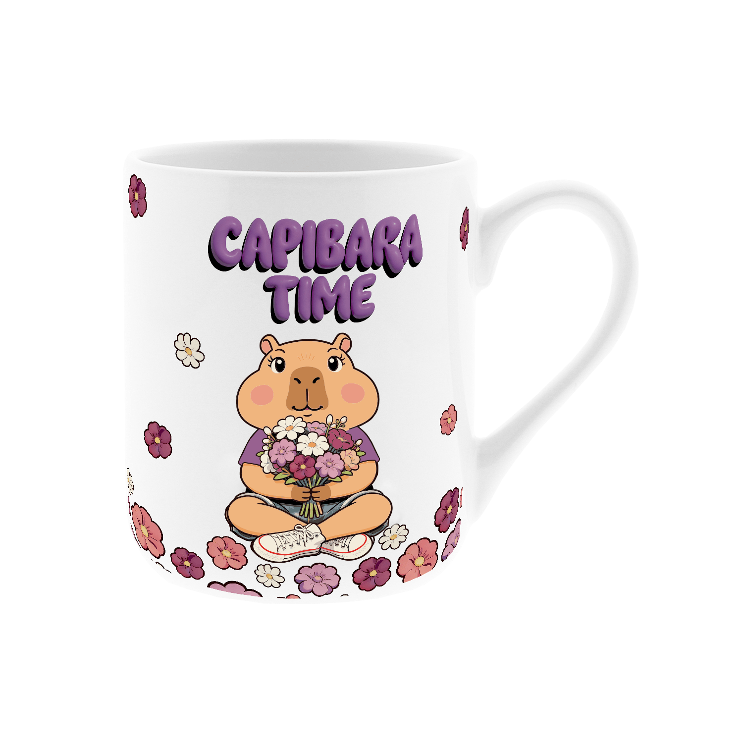 Caneca cerâmica 330ML Capivara Time - Lilac - Papelaria Encantada