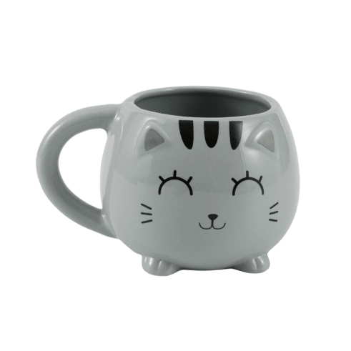 Caneca chunky Gato cinza Itotal - Papelaria Encantada