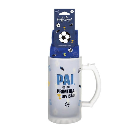 Caneca de cerveja + Meias - Pai és de 1 divisão - Papelaria Encantada