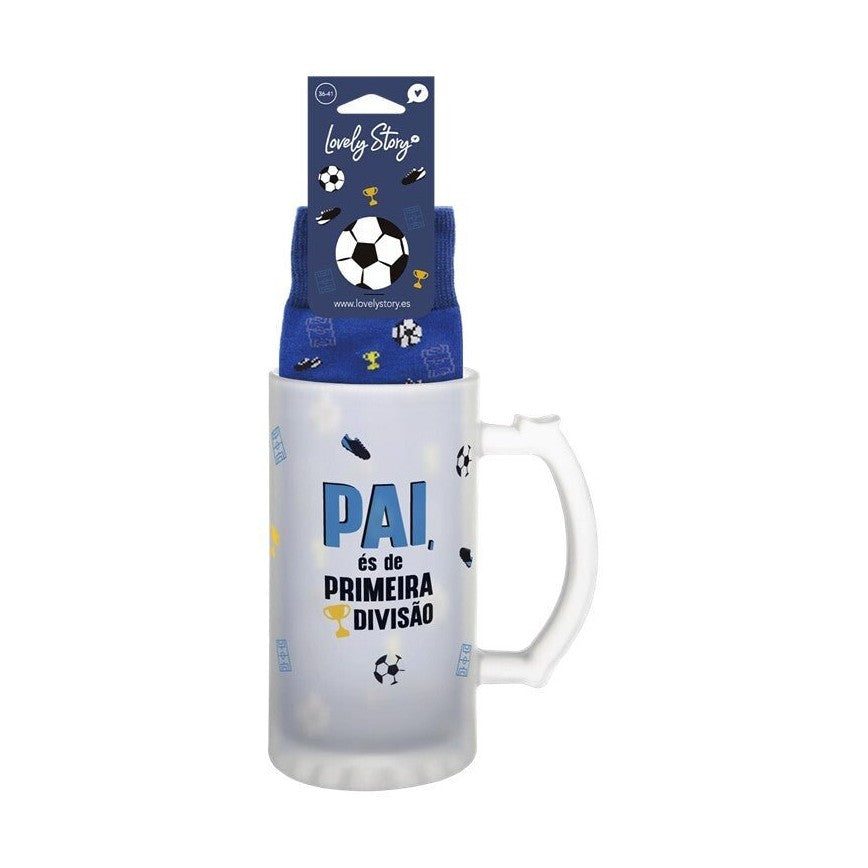 Caneca de cerveja + Meias - Pai és de 1 divisão - Papelaria Encantada