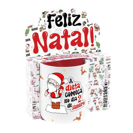 Caneca de Natal - A dieta começa no dia 2 de Janeiro - Papelaria Encantada