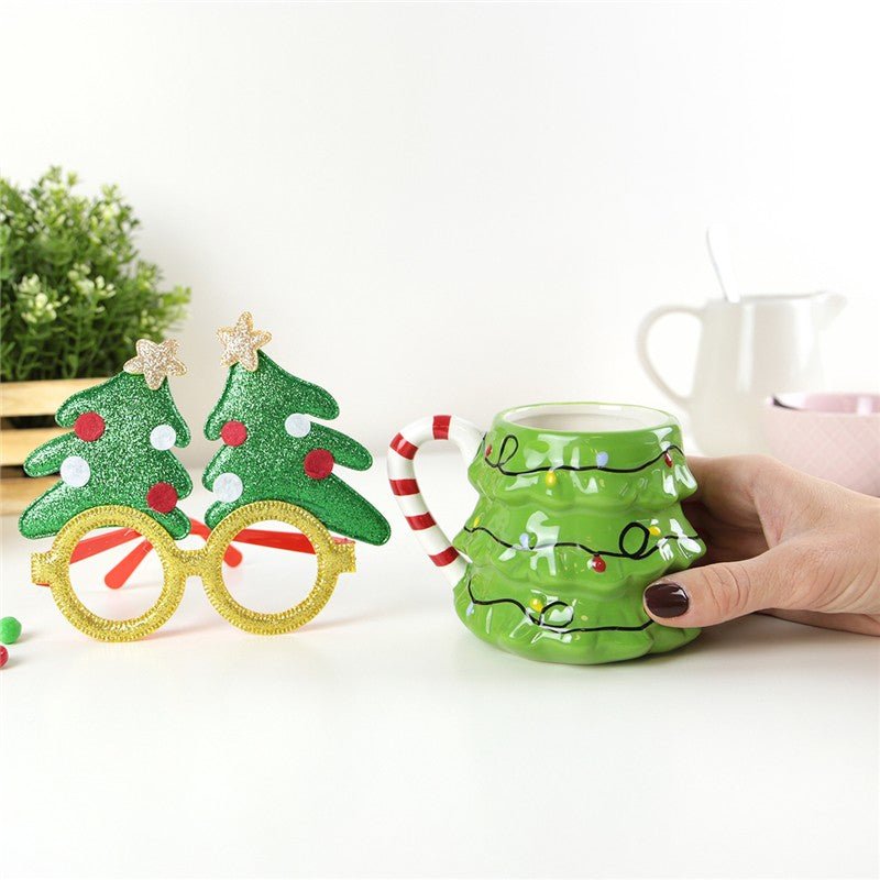 Caneca de Natal Arvore de Natal + Óculos - Papelaria Encantada