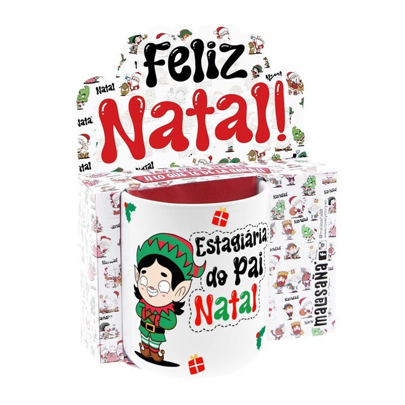 Caneca de Natal - Estagiaria do Pai Natal - Papelaria Encantada