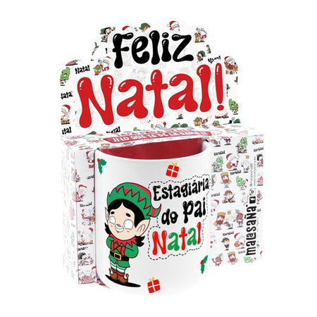 Caneca de Natal - Estagiaria do Pai Natal - Papelaria Encantada