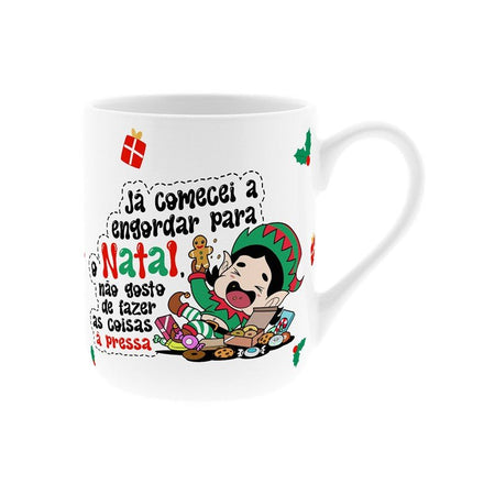 Caneca de Natal - Já comecei a engordar para o Natal - Papelaria Encantada