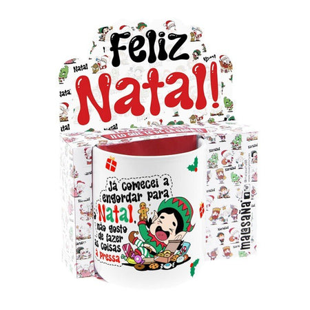 Caneca de Natal - Já comecei a engordar para o Natal - Papelaria Encantada