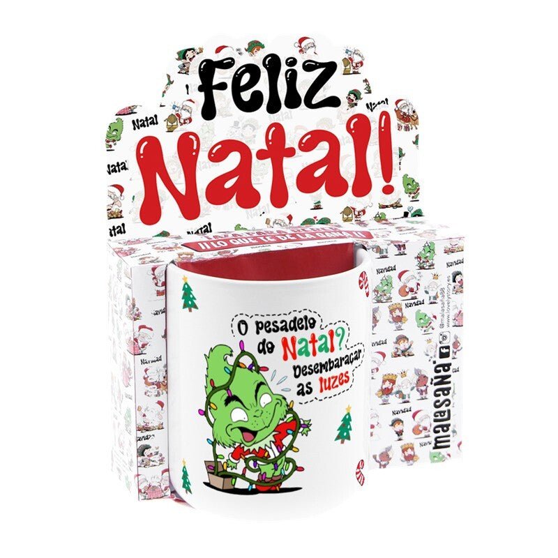 Caneca de Natal - Pesadelo de Natal? Desembaraçar as luzes - Papelaria Encantada