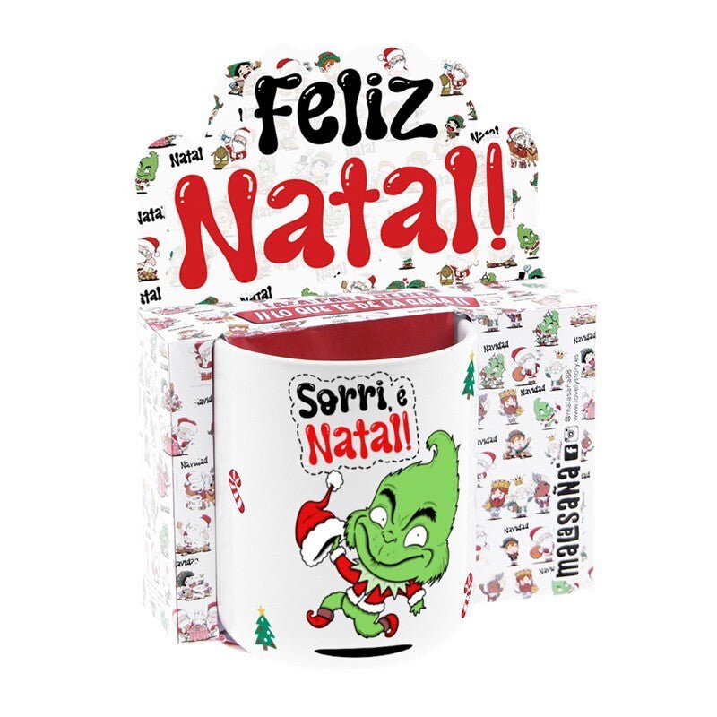 Caneca de Natal - Sorri é Natal - Papelaria Encantada