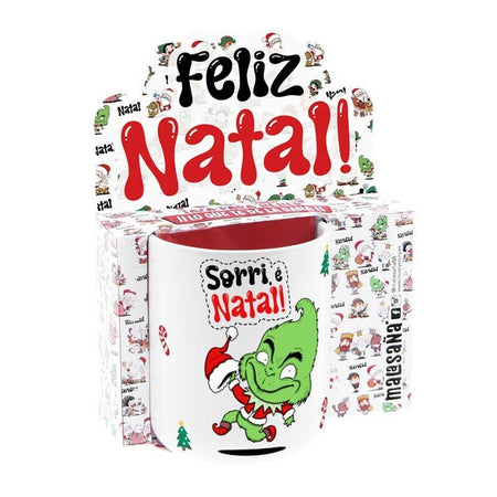 Caneca de Natal - Sorri é Natal - Papelaria Encantada