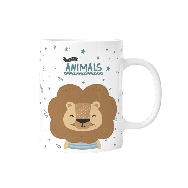 Caneca infantil plástico 330ml Aurea Kids - Leão - Papelaria Encantada