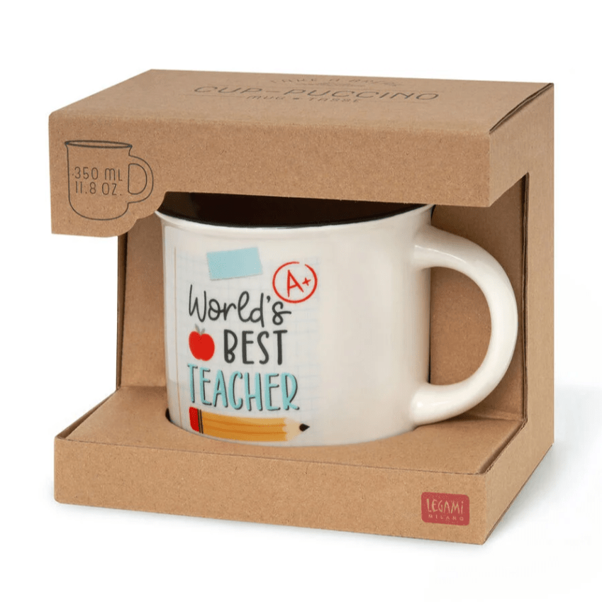 Caneca Legami - World best teacher - Papelaria Encantada