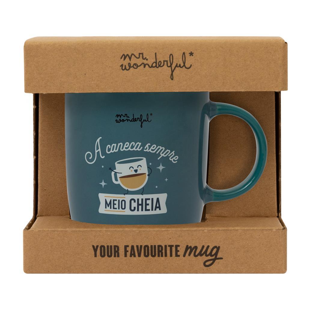 Caneca Mr. Wonderful - A caneca, sempre meio cheia - Papelaria Encantada
