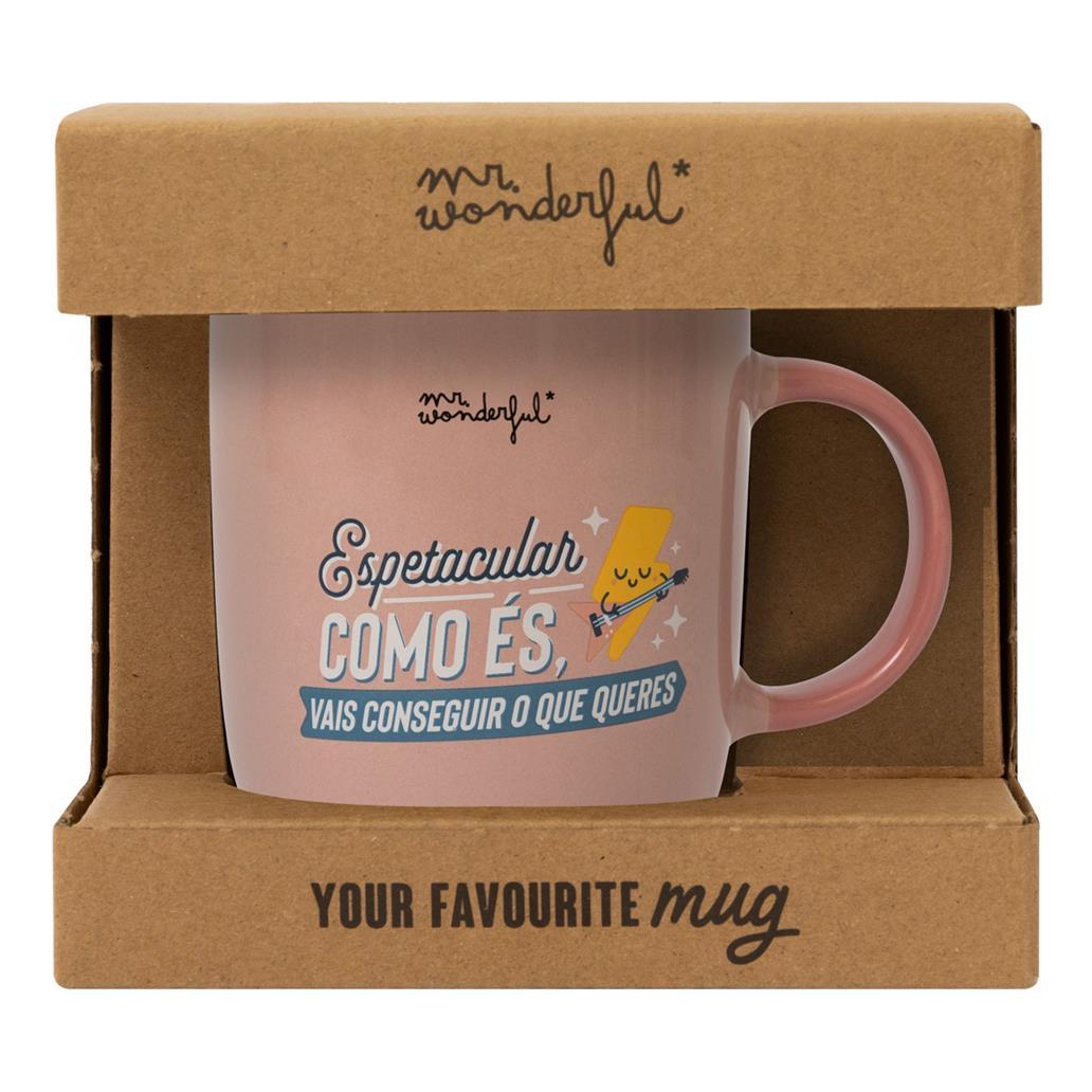 Caneca Mr. Wonderful - Espetacular como és, vais conseguir o que queres - Papelaria Encantada