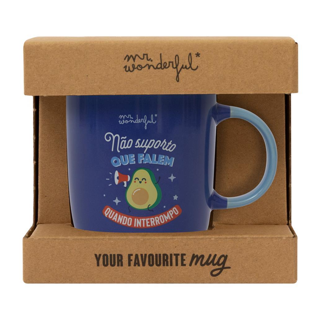 Caneca Mr. Wonderful - Não suporto que falem quando interrompo - Papelaria Encantada