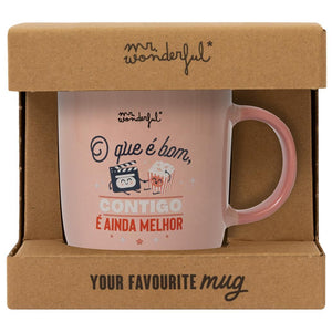 Caneca Mr. Wonderful - O que é bom, contigo, é ainda melhor - Papelaria Encantada