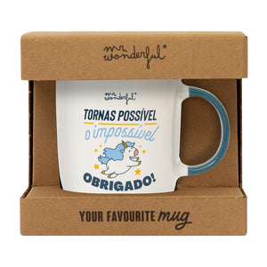 Caneca Mr. Wonderful - Tornas possível o impossível - Papelaria Encantada