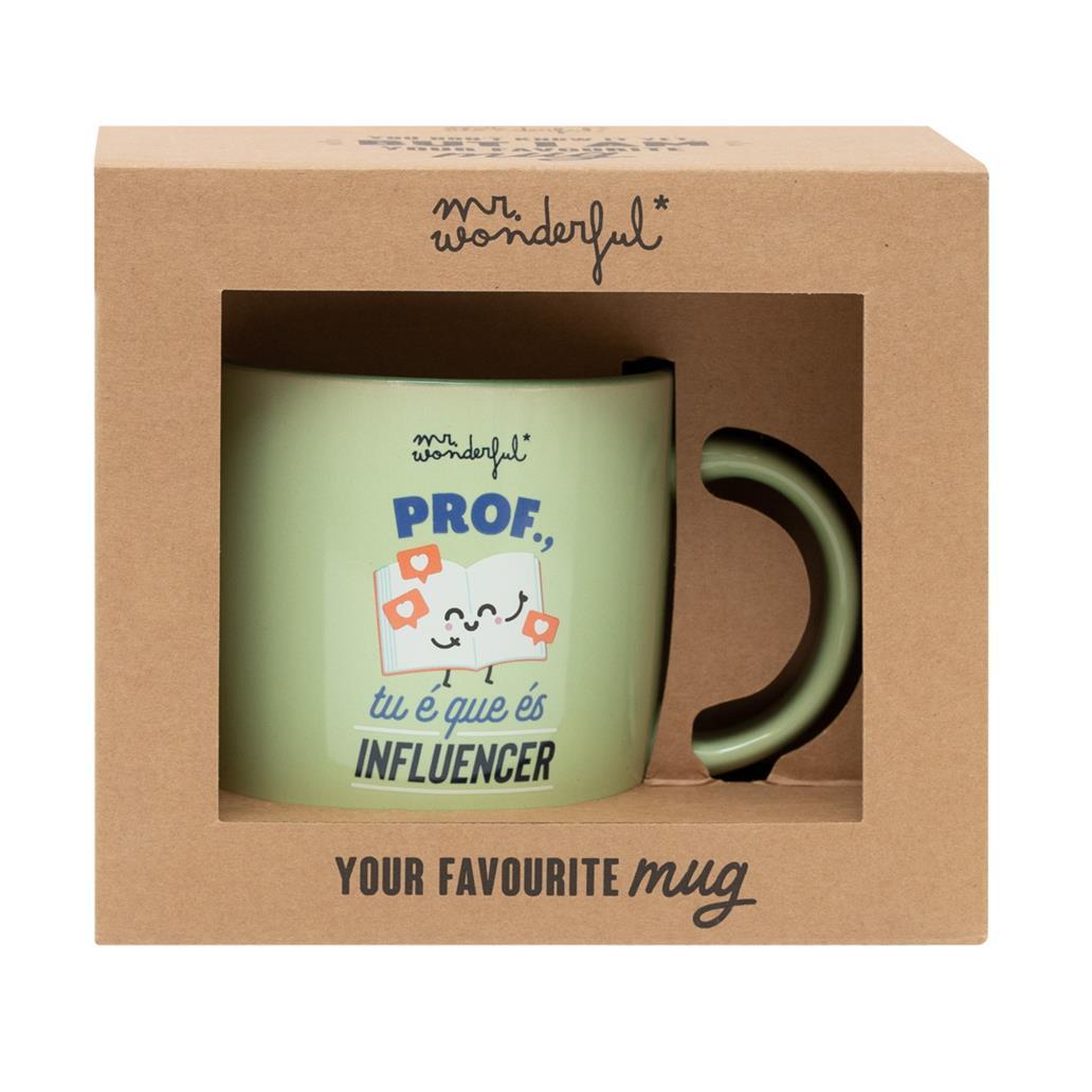 Caneca - Prof. tu é que és influencer - Mr. Wonderful - Papelaria Encantada