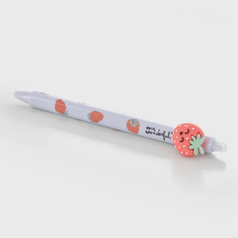 Caneta Apagável e retrátil Morango - Mr. Wonderful - Papelaria Encantada