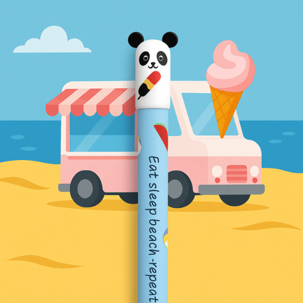 Caneta apagável Panda Edição summer Eberhard Faber - Papelaria Encantada