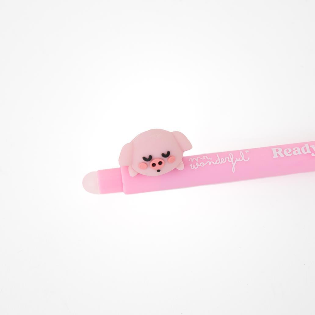 Caneta apagável Porco Lazy Bo - bo - Ready to do nothing - Mr. Wonderful - Papelaria Encantada