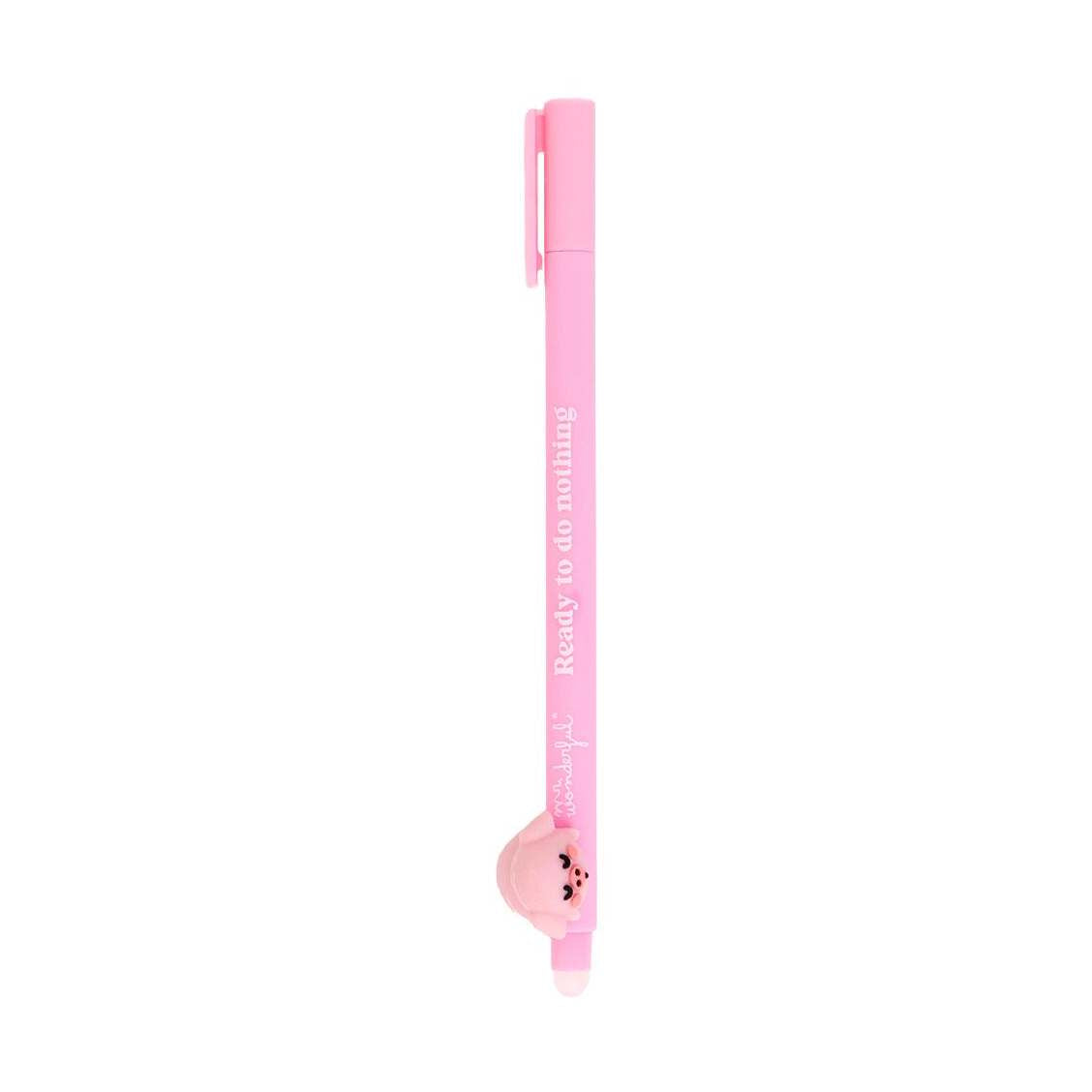 Caneta apagável Porco Lazy Bo - bo - Ready to do nothing - Mr. Wonderful - Papelaria Encantada