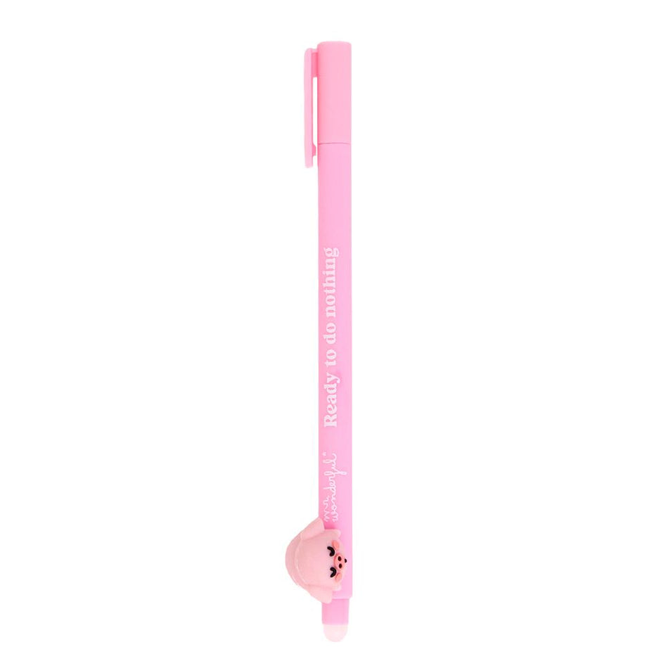 Caneta apagável Porco Lazy Bo - bo - Ready to do nothing - Mr. Wonderful - Papelaria Encantada