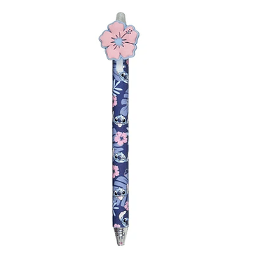 Caneta apagável retrátil Stitch Flor - Papelaria Encantada