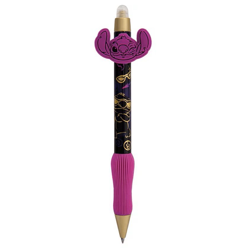 Caneta Apagavel Stitch Preto com roxo - Papelaria Encantada