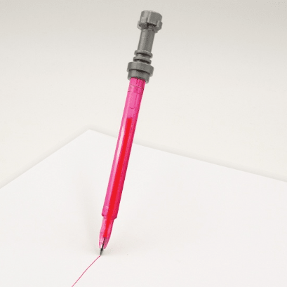 Caneta de gel LEGO Star Wars sabre de luz - Rosa - Papelaria Encantada