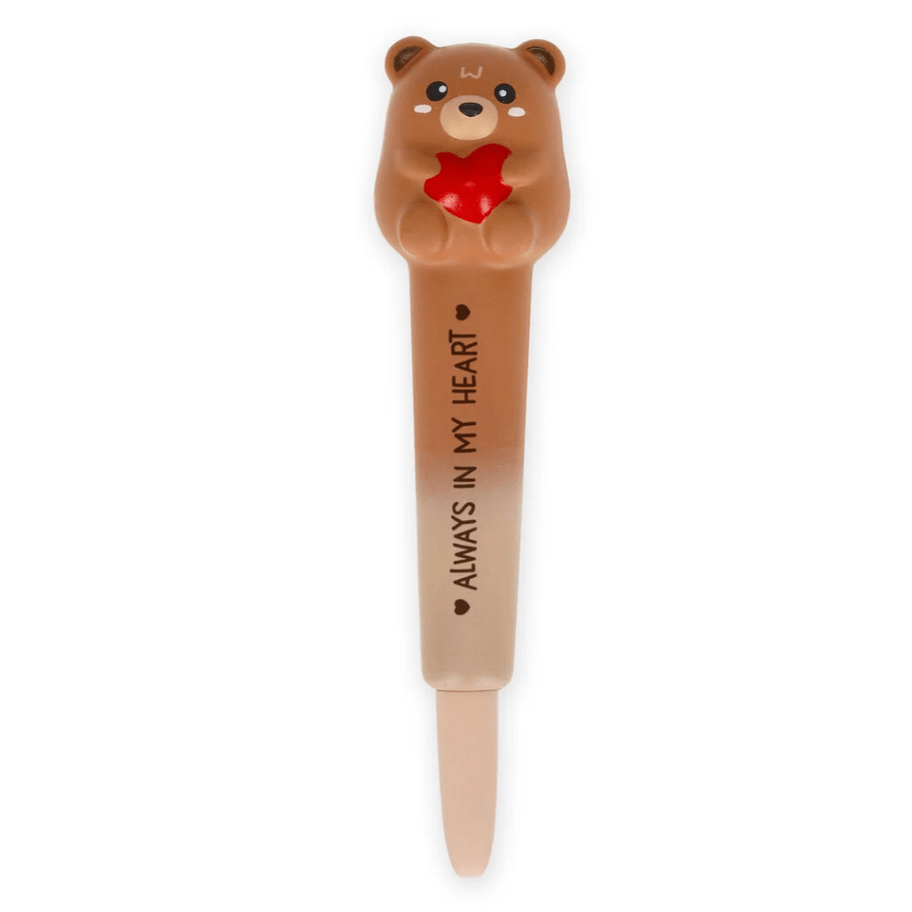 Caneta de gel macia com ursinho de peluche "Sempre no Meu Coração" - Squeezies - Legami - Papelaria Encantada