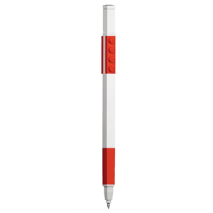 Caneta Gel com mini boneco LEGO vermelho com tinta Vermelha - Papelaria Encantada