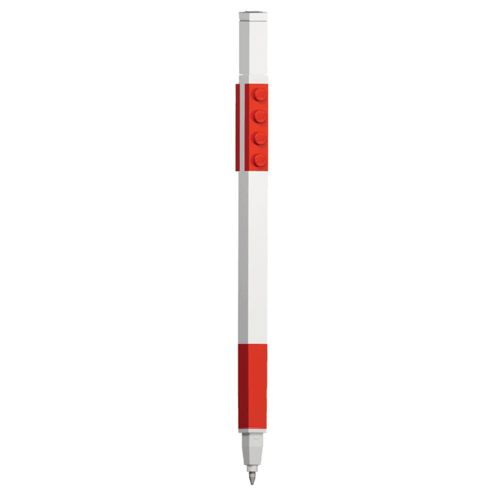 Caneta Gel com mini boneco LEGO vermelho com tinta Vermelha - Papelaria Encantada