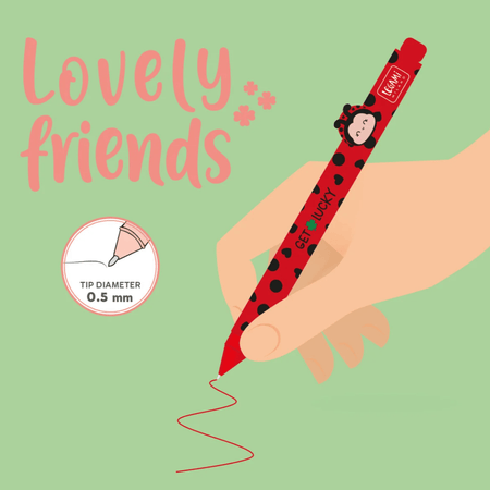 Caneta legami lovely friends - Joaninha - Papelaria Encantada