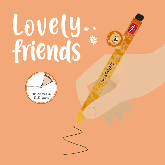 Caneta lovely friends Leão legami - Papelaria Encantada