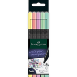 Canetas Fineliner Faber - Castel 5 unidades Pastel - Papelaria Encantada